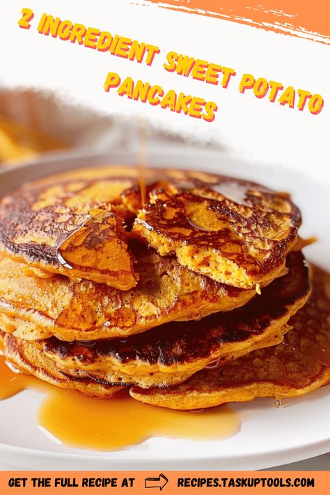 Discover the simplicity of delicious breakfasts with our 2-Ingredient Sweet Potato Pancakes. Perfect for busy mornings, these pancakes offer a naturally sweet taste combined with incredible texture, making them a must-try for anyone seeking a quick and healthy start to their day. Ideal for gluten-free and dairy-free diets, this recipe effortlessly marries nutrition with flavor. Dive into your next Pinterest favorite and explore the world of wholesome eating. Save it now for a breakfast that's both delightful and fulfilling. Whole 30 Sweet Potato Pancakes, Easy Sweet Potato Pancakes, 2 Ingredient Sweet Potato Pancakes, Whole 30 Quick Breakfast, Sweet Potatoes Pancakes, 2 Ingredient Banana Pancakes, Sweet Potato Waffles For Baby, Breakfast Sweet Potato Recipes, What To Eat With Sweet Potatoes