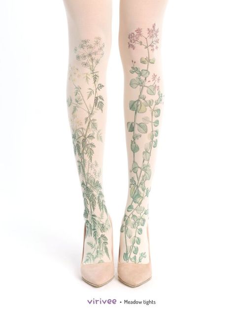 Funky Tights, Cool Tights, Floral Tights, Cute Tights, Green Meadow, I'm With The Band, Flowers Print, When I Grow Up, I Want To Be