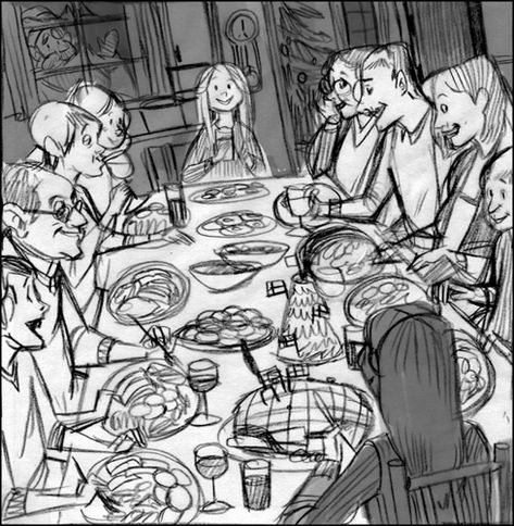 christmas dinner Kim Smith Family Drawing Illustration, Family Holiday Traditions, Family Sketch, Kim Smith, Comic Layout, Family Drawing, Family Illustration, About Family, Illustration Character Design