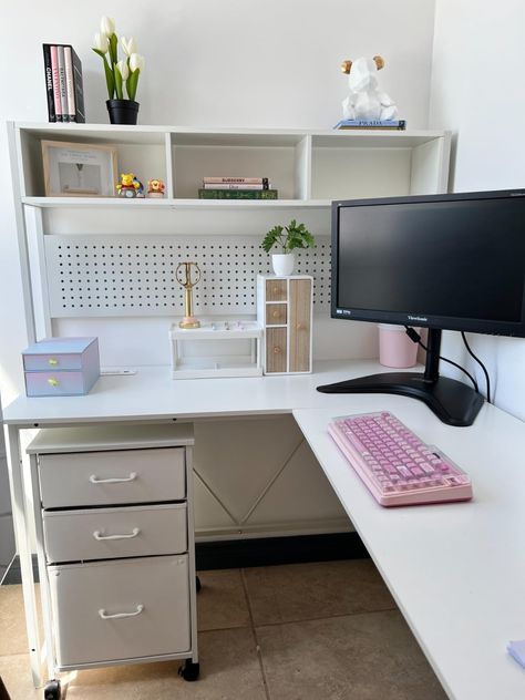 Amazon.com: SEDETA White L Shaped Gaming Desk, Reversible Corner Desk with Power Outlet and Pegboard, L Shaped Desk with Hutch, Storage Shelf, Keyboard Tray, and LED Lights for Home Office, White : Home & Kitchen L Shaped Corner Desk White, L Shaped Workstation, Office Ideas Corner Desk, L Shaped Desk Decor, L Shape Desk Ideas, L Desk Ideas, Desk Shelf Ideas, L Shaped Desk Ideas, Corner Desk Ideas Bedrooms