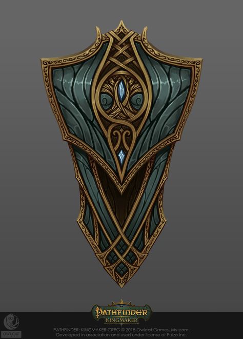 ArtStation - Pathfinder: Kingmaker, Vasiliy Vlasov Product Animation Video, Magic Armor, Medieval Shields, 3d Product Animation, Product Animation, Pathfinder Rpg, Arte Robot, Fantasy Props, Game Props