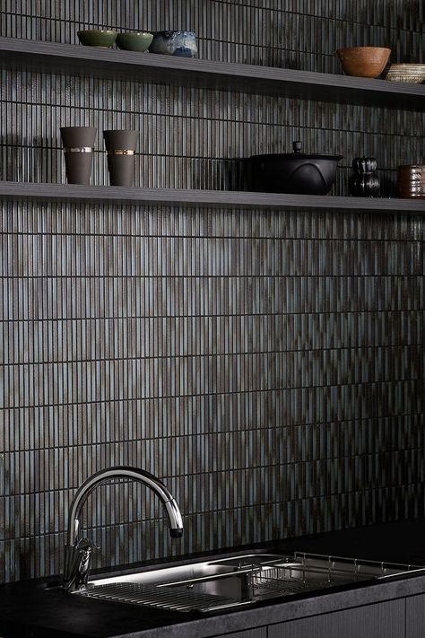 Japanese Tile Kitchen, Japanese Kitchen Tiles, Japanese Tile Backsplash, Japanese Tiles Kitchen, Inax Tiles, Modern Japanese Kitchen, Finger Tiles, Backsplash Tile Ideas, Porch Tiles