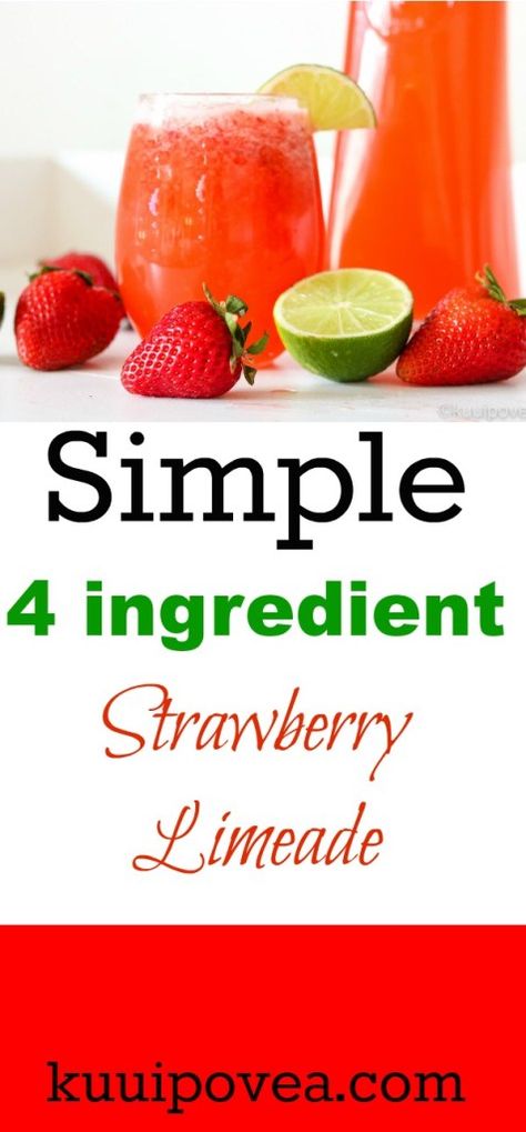 Strawberry Limeade, Limeade Recipe, Frozen Limeade, Fun Summer Drinks, Tropical Smoothie, Blended Drinks, Strawberry Syrup, Punch Bowls, Lemonade Recipes