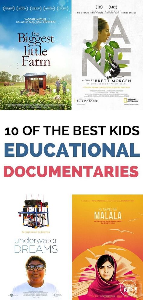 A look at ten of the best documentaries for kids that teach kids about science, history, world cultures, economics, and inequality. When screen time is unavoidable these films can be a great educational answer. This list includes films suitable for kids ages 5-12. #kidsdocumentaries Best History Documentaries, Educational Movies For Kids, Homeschool Documentaries, Documentaries For Kids, Educational Documentaries, Educational Movies, Science History, About History, Best Documentaries