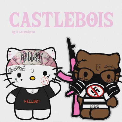 Lil Peep Pfp Hello Kitty, Lil Tracy Drawing, Lil Tracy Hello Kitty, Lil Tracy Pfp, Lil Tracy Tattoo, Lil Tracy Wallpaper, Peep And Tracy, Peep Hello Kitty, Lil Peep Hello Kitty