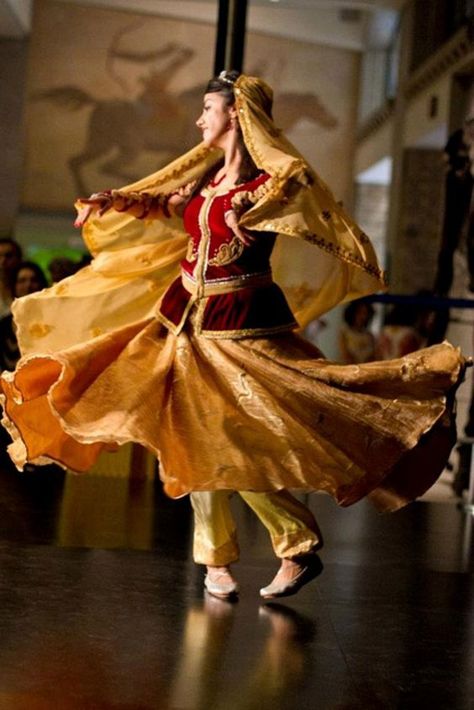 Iranian dancer performing traditional dance Persian Clothes, Iranian Clothes, Persian Dance, Iranian Culture, Heritage Day, Visit Iran, Belly Dancing Classes, Royal Ontario Museum, Persian Fashion