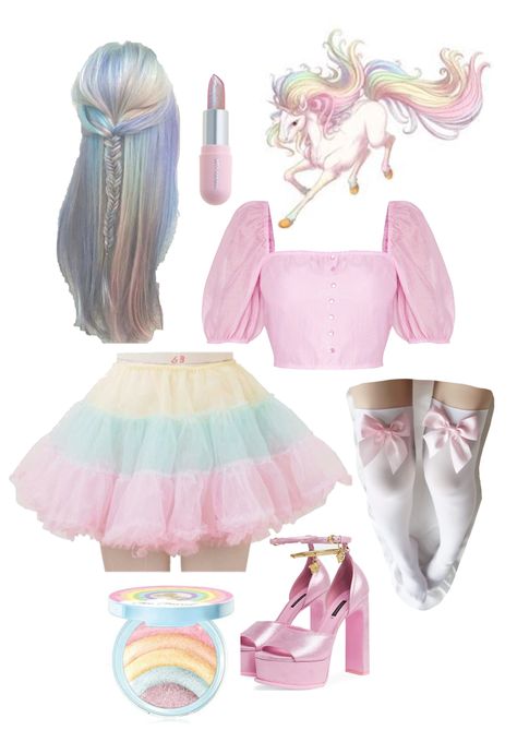 Unicorn Outfit Aesthetic, Versace Heels, Disney Princess Toys, Unicorn Fashion, Unicorn Outfit, Unicorn Dress, Kawaii Fashion Outfits, Little Outfits, Baby Outfit