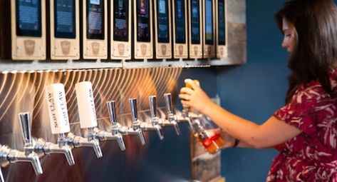 How Self Serve Beer Tap System Works in Restaurants Self Serve Tap Bar, Wine Tap, Beer Wall, Beer And Wine, Beer Tap, Wine Wall, Self Serve, Fast Casual, Beer Taps