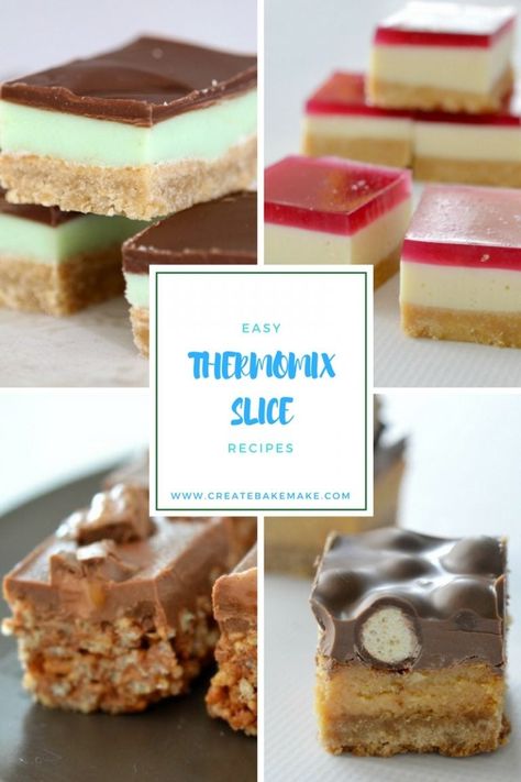 easy thermomix slice recipes Jelly Slice, Slice Recipes, No Bake Slices, Thermomix Baking, Bellini Recipe, Slice Recipe, Desserts Snacks, Dessert Simple, Thermomix Desserts