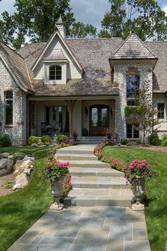 French Country Single Front Door, Texas French Country Homes, French Country House Exterior One Story, French Home Exterior European Style, French Contemporary Home Exterior, French Country House Design, French Ranch Style Homes, French Normandy House Exterior, Modern French Country Home Exterior