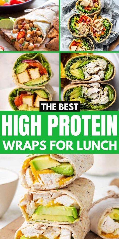 These easy and healthy high protein wraps are low calorie and perfect for lunch ideas. Easy Protein Lunches, Lunch Wrap Ideas, High Protein Wraps, Healthy Lunch Wraps, Low Calorie Wraps, Low Cal Lunch, Lunch Ideas Healthy, Lunch Wrap, High Protein Lunch Ideas