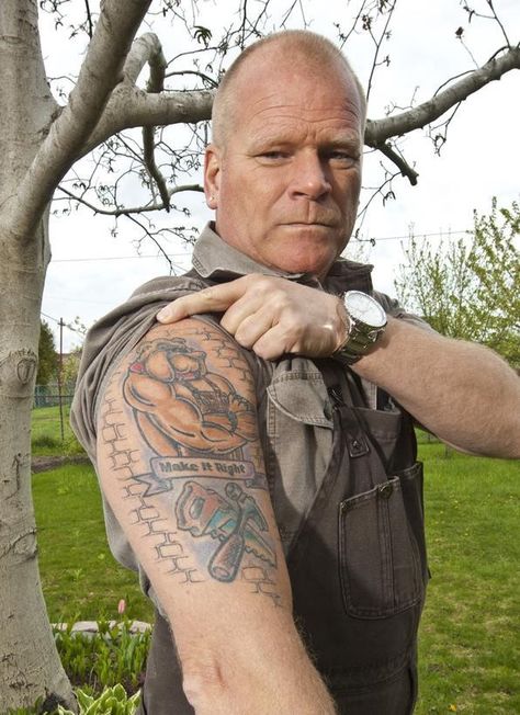 Mike Holmes Tattoo Left Arm, Mike Holmes, Bad Tattoos, Human Canvas, People Of Interest, Arm Tattoos, Online Group, Take Back, Human Nature