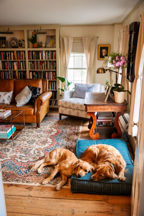 Reading Room Makeover, Farmhouse Classy Living Room, Off Center Windows Living Room, Books Interior Decor, Grandpas Cabin Aesthetic, Cozy Cheerful Living Room, English Cottage Reading Room, Old World Vintage Decor, Victorian Home Windows