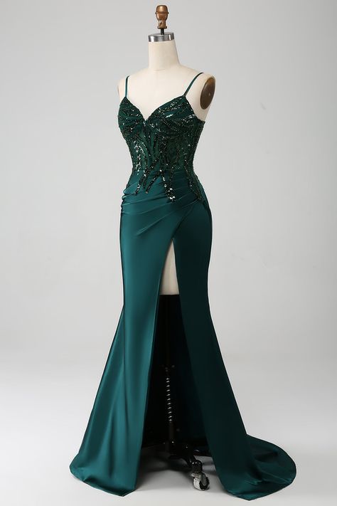 Prom Dresses Green Emerald, Emerald Green Dress Formal, Dark Green Dress Formal, Dark Green Wedding Dress, Corset Dress Green, Book Aesthic, Dark Green Prom Dress Long, Gala Night Dress, Formal Green Dress