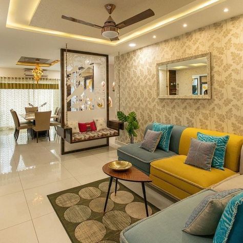 Home Inside Design, Wall Magazine, Baby Cast, Flat Interior Design, Vastu House, Indian Room Decor, Colourful Living Room Decor, India Home Decor, Search Party