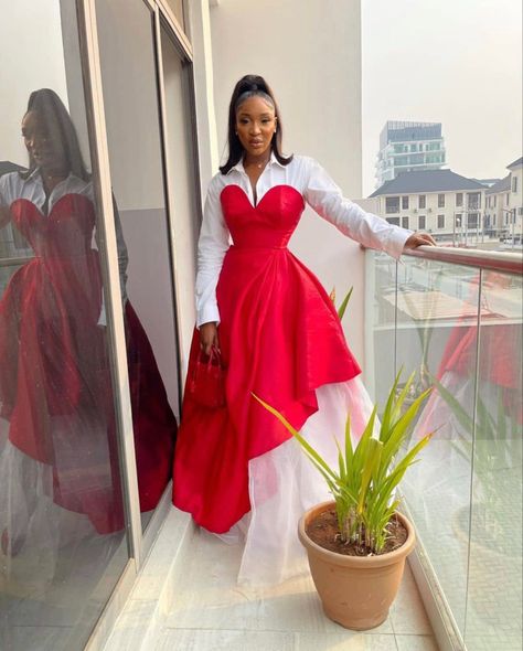 Red African Dress Ankara Styles, African Design Dresses Classy, Ankara Dress Designs Chic, Elegant Dresses Classy Modest, Growth And Evolution, Robes Glamour, Modest Dresses Fashion, Corporate Dress, Chic Dress Classy