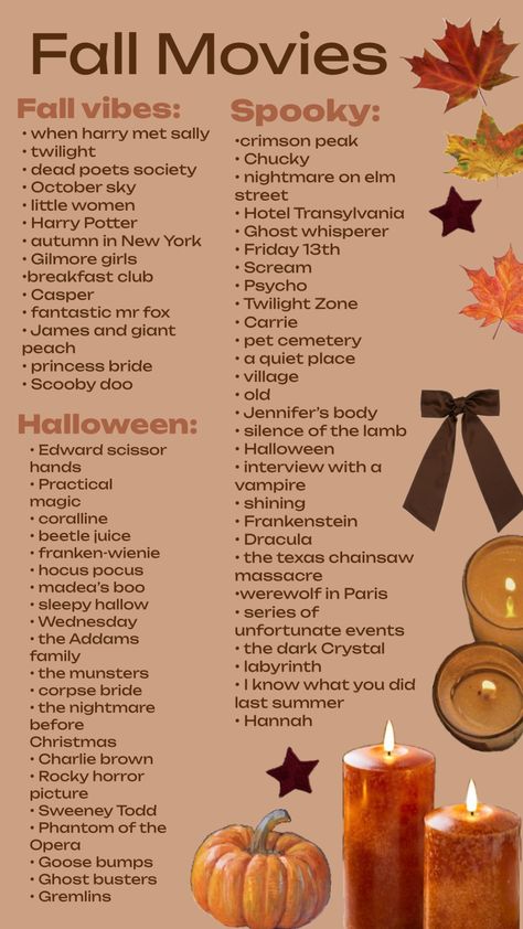 Harry Potter Ghosts, Best Fall Movies, Fall Movies, Halloween Movies To Watch, The Fall Movie, Best Books For Teens, Halloween Movie Night, When Harry Met Sally, Fall Mood Board