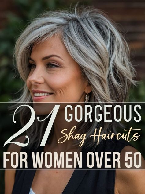 Shaggy haircuts are truly fabulous! With their effortlessly messy and ultra-modern vibe, they can be styled in short, mid, or longer lengths while always exuding a chic look. For many women, especially those over 50, longer hair can sometimes give an older appearance. A shag cut can be a refreshing change that enhances your style at any age. Mid Length Hairstyles For Women Over 50 Medium Layered, Mid Length Hair Styles For Women Over 50, Mid Shag Haircut, Messy Shag Hairstyles Medium, Shag Haircuts For Women Over 50, Medium Hair Styles For Women Over 50, Shag Hairstyles Medium Over 50, Messy Shag Haircut, Mid Length Hairstyles For Women Over 50