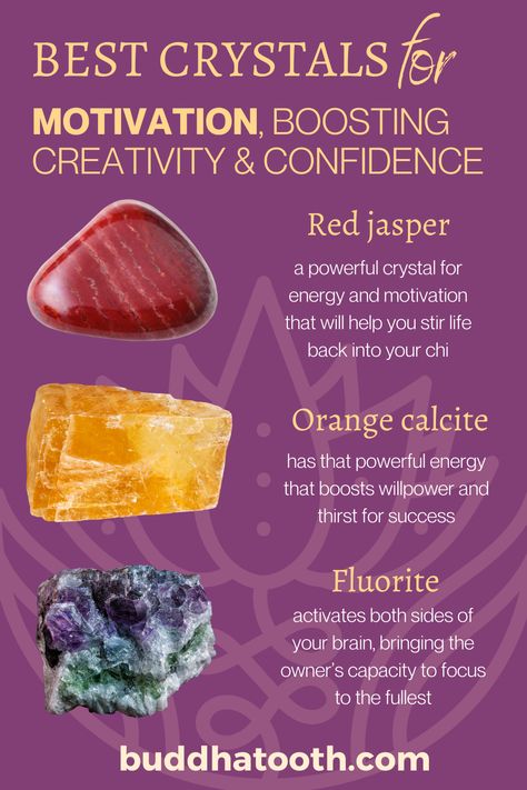 Crystals For Motivation And Energy, Crystals For Energy Boost, Crystals For Kitchen, Crystals For Motivation, Crystal Prescriptions, Crystals For Energy, Meditative Space, Crystal Cards, Most Powerful Crystals