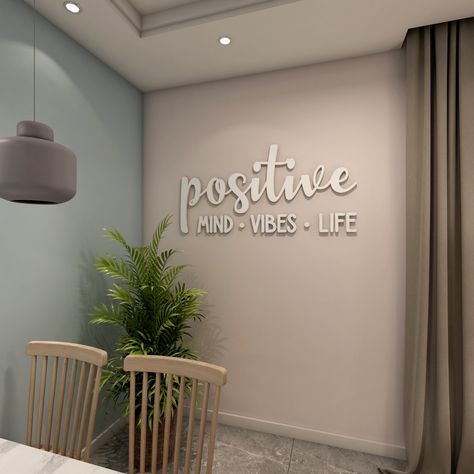 Quotes Office Wall, Office Wall Design, Art Inspirational Quotes, Office Decor Professional, Motivational Decor, Work Office Decor, Counseling Office, Zen Space, 3d Wall Decor