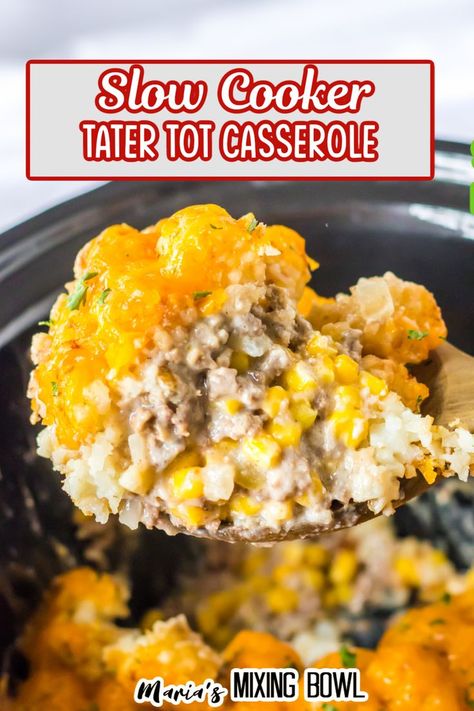 Slow Cooker Tater Tot Casserole, Hamburger Tater Tot Casserole, Beef Tater Tot Casserole, Cream Cheese Fudge, Cheese Fudge, Ground Beef Crockpot Recipes, Casserole Crockpot Recipes, Slower Cooker, Slow Cooker Ground Beef