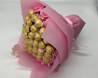 Thank You For Teachers, Raffaello Chocolate, Ferrero Rocher Chocolate, Rocher Chocolate, Ferrero Rocher Chocolates, Round Bouquet, Mother's Day Bouquet, Bouquet Gift, Chocolate Flowers