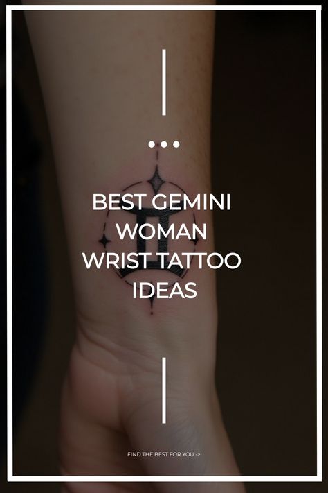 Best Gemini Woman Wrist Tattoo Ideas Gemini Wrist Tattoos For Women, Gemini Glyph Tattoo, Tattoos For Gemini Women, Tattoos For Gemini, Gemini Tattoos For Women, Gemini Twins Tattoo, Woman Wrist Tattoo, Gemini Tattoo For Women, Astrological Art