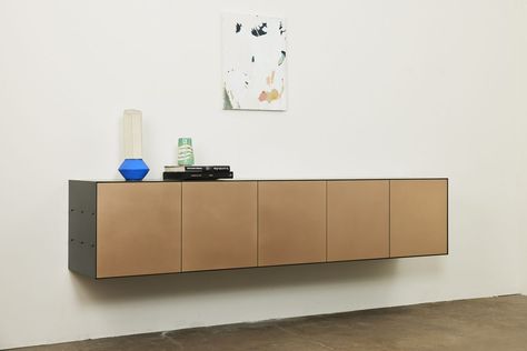 Connect, Floating Credenza - New Format Studio Floating Media Cabinet, Floating Credenza, Floating Cabinet, Floating Cabinets, Office Workplace, Media Cabinet, Brass Door, Modern Forms, Design Architecture