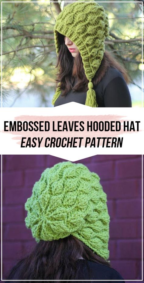 Embossed Crochet, Hooded Hat, Boys Knitting Patterns Free, Easy Crochet Hat Patterns, Easy Crochet Hat, Crochet Hat Free, Cozy Design, Crochet Hats Free Pattern, Crochet Hat Pattern