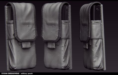 ArtStation - High Poly Military Pouch Sculpt, Stefan Groenewoud Zbrush Environment, Drawing Poses Male, Gesture Drawing Poses, Zbrush Models, Zbrush Character, Zbrush Tutorial, 3d Modeling Tutorial, Digital Sculpting, Military Armor