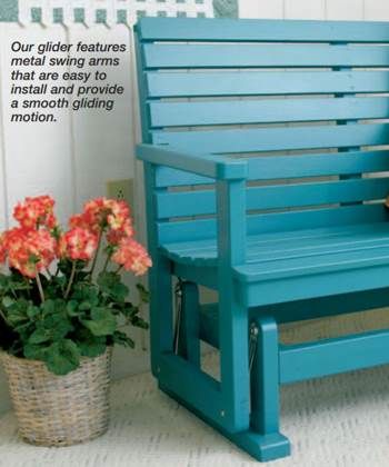 Free DIY Glider Bench Plans - DIY Bench Gliders For Porch Outdoor Furniture, Diy Glider Bench, Front Porch Glider, Glider Bench Plans, Porch Glider Plans, Wooden Bench Diy, Sunporch Ideas, Porch Glider, Glider Bench