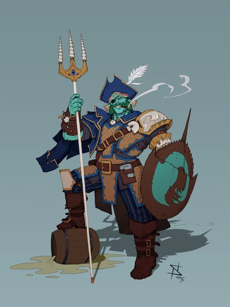 ArtStation - Character Sketches 3, Stephen Nickel Water Genasi Paladin, Genasi Paladin, Water Genasi, Pathfinder Character, Dnd Races, Pirate Art, Character Sketches, Dungeons And Dragons Characters, Dnd Art