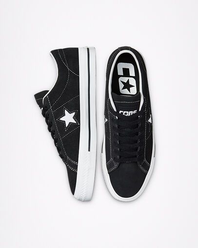 Converse Cons One Star, Cons One Star, Converse One Star Black, Converse One Star Pro, Baseball Jacket Outfit, Converse Aesthetic, Converse Cons, Black And White Converse, Shoe Converse