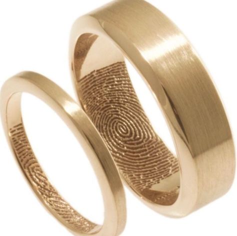 Fingerprint Wedding, Mens Wedding Rings Gold, Mens Ring Designs, Couple Ring Design, Fingerprint Ring, Future Engagement Rings, Dark Wedding, Couple Wedding Rings, Finger Print