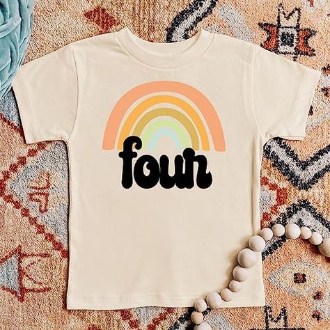 Rainbow Shirt, Birthday Outfits, Retro Rainbow, Rainbow Birthday, 4th Birthday, Birthday Outfit, Toddler Girls, Birthday Shirts, Toddler Girl