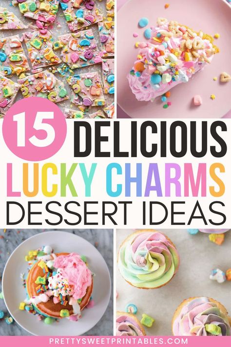 lucky charms desserts Recipes With Lucky Charms Marshmallows, Recipes With Lucky Charms, Lucky Charm Recipes, Lucky Charms Marshmallow Recipe, Lucky Charm Marshmallow Recipes, St Patrick’s Day Lucky Charms, Lucky Charm Bars, Lucky Charm Desserts, Lucky Charms Marshmallow Treats