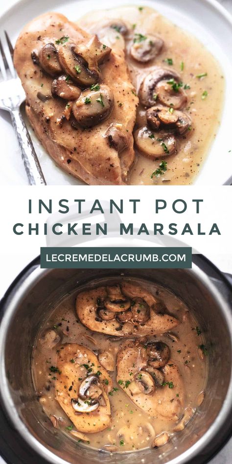 Instapot Ideas For Dinner, Instapot Mushroom Chicken, Merry Me Chicken Recipe Instapot, Instapot Chicken Marsala, Insta Pot Chicken Recipes Easy, Chicken And Veggies Instant Pot, Easy Chicken Dinner Instant Pot, Chicken Instapot Recipes, Chicken Marsala Instant Pot