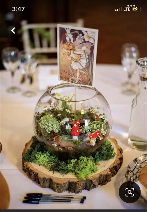 Fairy Inspired Wedding, Wedding Centrepiece Ideas, Enchanted Forest Centerpieces, Fairy Wedding Theme, Driver Photography, Enchanted Forest Quinceanera Theme, Enchanted Forest Prom, Enchanted Forest Decorations, Enchanted Forest Baby Shower