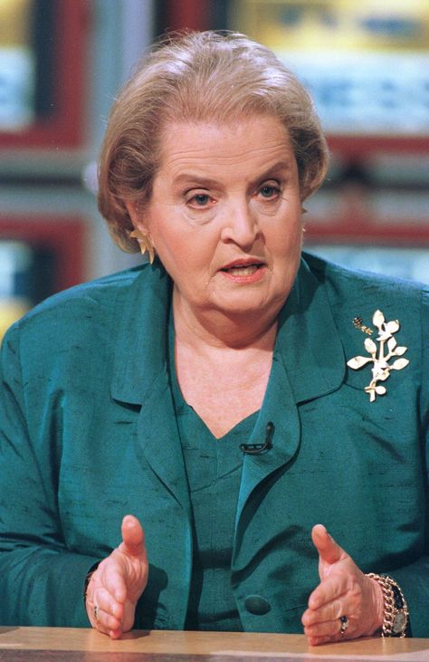 Albright on Meet the Press Madeline Albright, Madeleine Albright, Alex Wong, Scene Fashion, Jewelry Auction, Green Blazer, Fighter Pilot, Designer Scarves, The Press