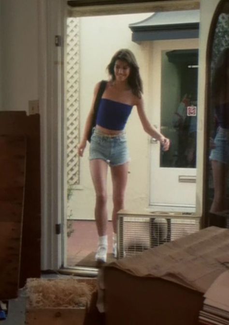 Phoebe Kate 80s, Phoebe Cates Aesthetic, Phoebe Cates 80s Style, Slasher Summer Outfits 80s, Fear 1996 Outfits, 80s Camp Outfit, 80s Beach Outfit, 80 Summer Outfits, 90s California Fashion