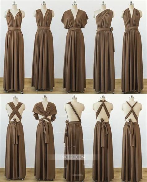 Convertable Bridesmaids Dresses, Bridesmaid Dresses Infinity, Convertable Dress, Brown Bridesmaids, Infinity Dress Ways To Wear, Infinity Dress Styles, Vestido Convertible, Inexpensive Bridesmaid Dresses, Infinity Wrap Dresses