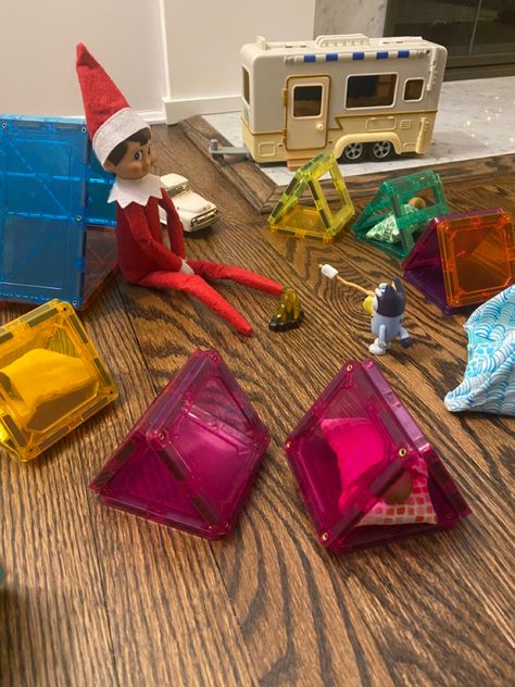 Elf on the Shelf, elf on the shelf Idea, Magnatiles, easy elf on the shelf, simple, elf on the shelf camping, camping, elf Ideas For 3 Elf On The Shelf, Dollar General Elf On The Shelf Ideas, Super Quick Elf On The Shelf Ideas, Elf On The Shelf And Pets Ideas, Magna Tile Elf On The Shelf, Elf On The Shelf Playdoh, Magnatiles Elf On The Shelf, Elf On Shelf Magnatiles, Elf On The Shelf Last Week Ideas