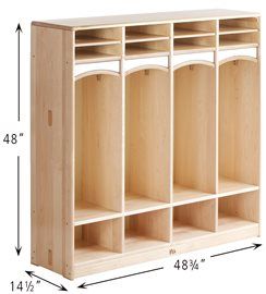 Kindergarten Cubby Dimensions Kindergarten Cubbies, Cubby Closet, Preschool Cubbies, Classroom Cubbies, Community Playthings, Kids Cubbies, Montessori Shelf, Early Years Classroom, Daycare Ideas