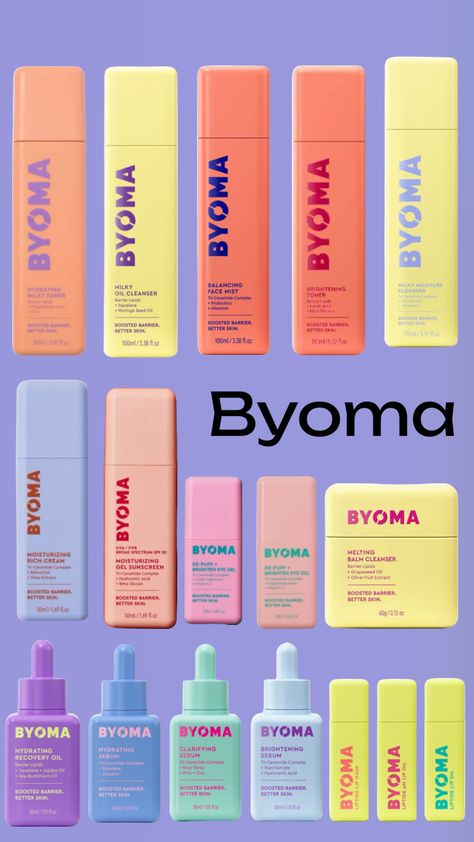 #skincare #byoma Byoma Skincare, Gel Sunscreen, Brightening Cleanser, Sephora Skin Care, Skincare Packaging, Hydrating Cleanser, Perfume Set, Skin Care Items, Oil Cleanser