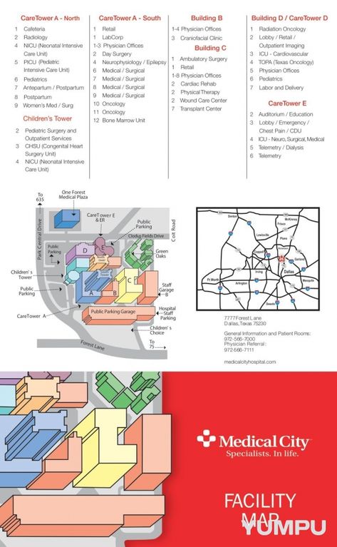 FACILITY MAP - Medical City Dallas Hospital - Magazine with 2 pages: FACILITY MAP - Medical City Dallas Hospital Dnd Hospital Map, Hospital Rpg Map, Hospital Map Design, Hospital Site Plan Design, Psychiatric Hospital Floor Plan, Pediatric Surgery, Surgery Center, Respiratory Therapy, Med Surg