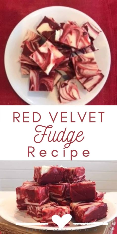 White Chocolate Recipe, Velvet Fudge, Red Velvet Fudge, Easy Fudge Recipe, Easy Red Velvet, Velvet Brownies, Holiday Fudge, Red Velvet Pancakes, Easy Fudge