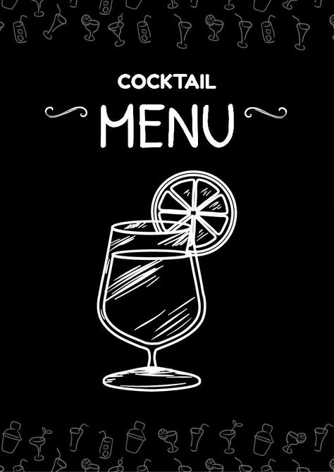 Free Hand-drawn Chalk Cocktail Drink Menu template Chalk Cocktail Drawing, Cocktails Drawing, Drink Menu Template, Drink Menu Design, Wedding Chalk, Daiquiri Cocktail, Chalk Sign, Cocktail List, Menu Design Template