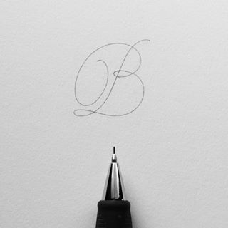 Another take on the letter B today. I tried to keep this one simple, but sometimes the simplest shapes are the hardest to draw. #ep_letters #ep_sketchbook #abcs_b #letterarchive_b B Calligraphy Letter, Letter B Tattoo, Cursive B, B Calligraphy, Sister Tats, The Letter B, B Monogram, Pretty Letters, Alphabet Fonts