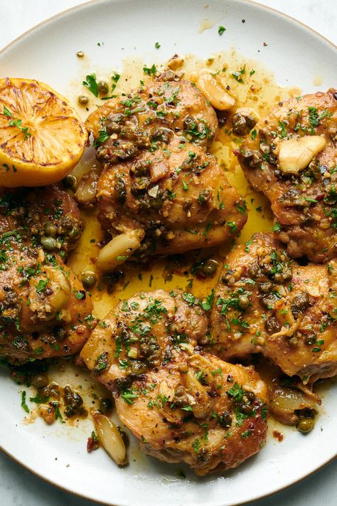 Garlicky Chicken With Lemon Anchovy, Garlicky Chicken, Lemony Chicken, Anchovy Sauce, Nyt Recipes, New York Times Cooking, Chicken With Lemon, Melissa Clark, Pan Seared Chicken