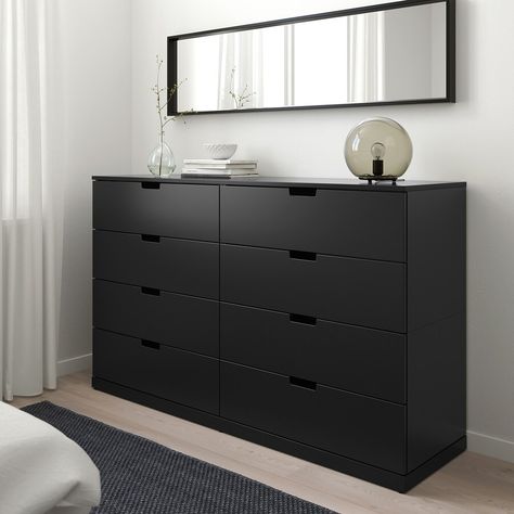 NORDLI 8-drawer dresser, anthracite, 63x39". Shop online or in-store! - IKEA Nordli Ikea, Ikea Nordli, Storage Solutions Bedroom, Black Dressers, 8 Drawer Dresser, Painted Drawers, Ikea Malm, Design Line, Ikea Family